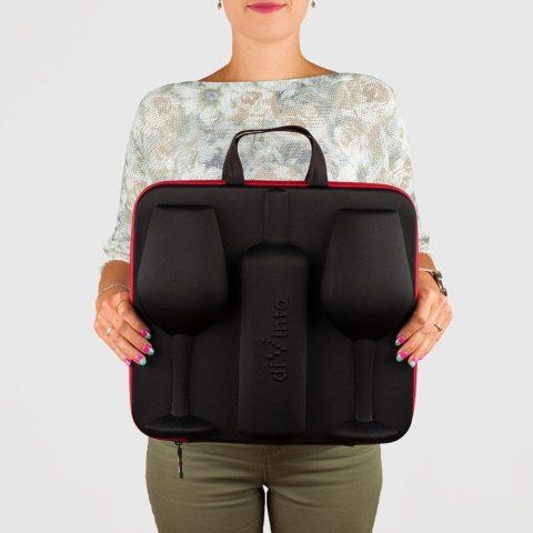 Etui na butelkę + 2 kieliszki do wina xxl podróżne