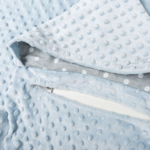 Kocyk zimowy Miętowy minky gruby koc z rękawkami