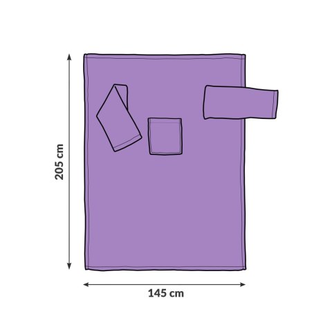 Kocyko - Szlafrok Wrzos koc z rękawami fioletowy