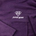 Kocyko-szlafrok SUPER MAMA - Śliwka - prezent dla mamy na urodziny