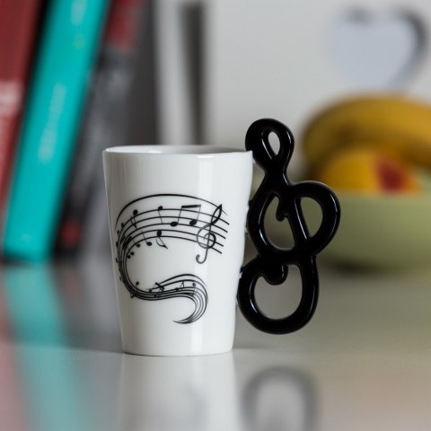 Kubek Muzyka - Klucz Wiolinowy - w pudełku prezentowym - prezent dla muzyka