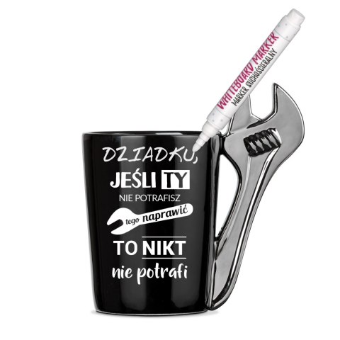 Kubek Złotej Rączki w kształcie klucza + mazak