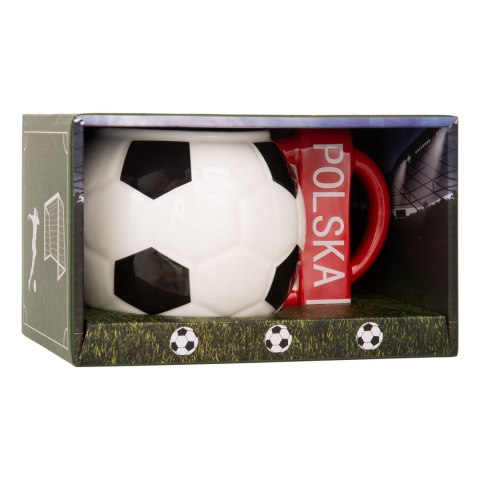 Sprintigo Kubek piłka z szalikiem - Polska - prezent dla piłkarza, kibica