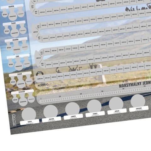 Zdrapka Biegacza prezent PLAKAT mapa maraton
