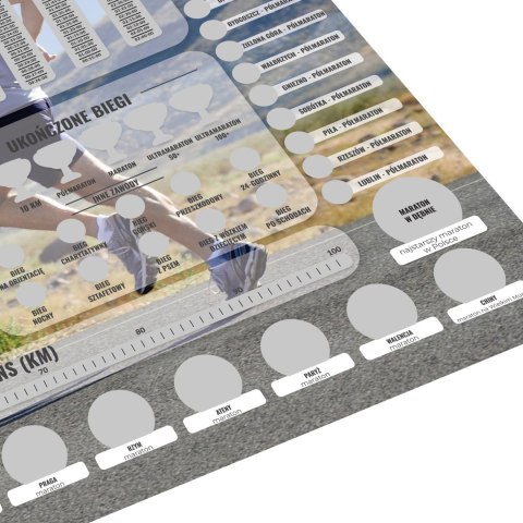 Zdrapka Biegacza prezent PLAKAT mapa maraton