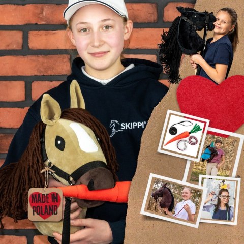 Skippi Hobby Horse z kantarem - Karmel - A3 HH - prezent na dzień dziecka
