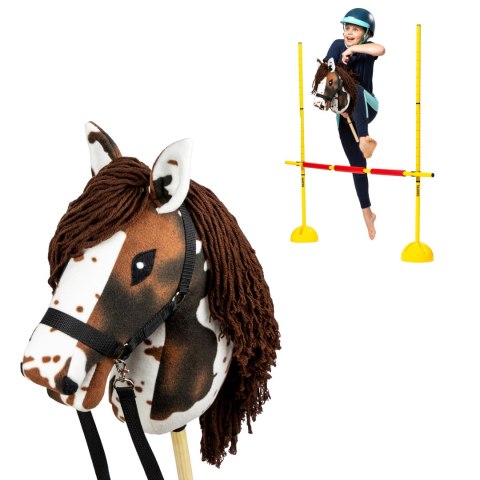 Zestaw Skippi - Hobby Horse Gniado - srokaty i przeszkoda do skakania 135 cm
