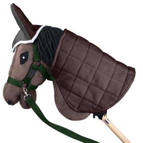 Zestaw Skippi - Hobby Horse Gniady - Derka szary i brąz - Kantar c-zielony