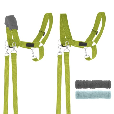 Zestaw Skippi - Hobby Horse czarny i dodatkowy kantar - jasny zielony