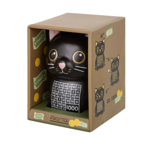 Skarbonka Kot do wykreślania - prezent dla dziecka, urodziny, wielorazowa