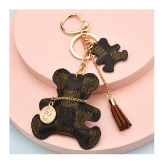 Brelok do kluczy z przywieszkami MIŚ SWEET Brązowa Kratka BRL124