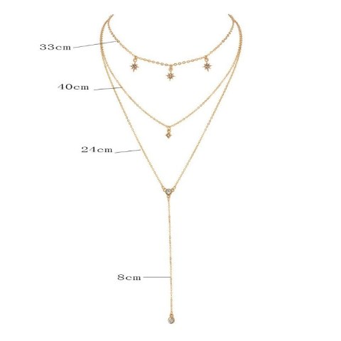 Długi naszyjnik multi delikatny gwiazdki N750