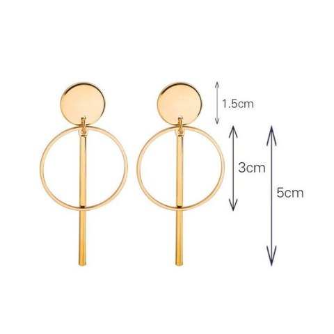 KOLCZYKI ZŁOTE WISZĄCE OKRĘGI PRZY UCHU K1499