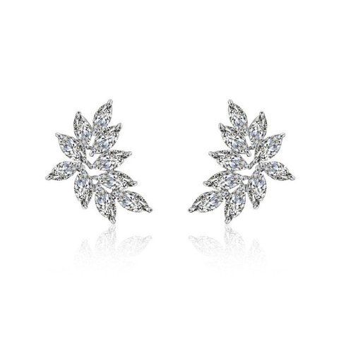 Kolczyki ślubne wiszące z kryształkami stal chirurgiczna KSL70S