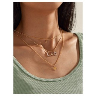 NASZYJNIK DELIKATNY DŁUGI POTRÓJNY Z ZAWIESZKAMI N729