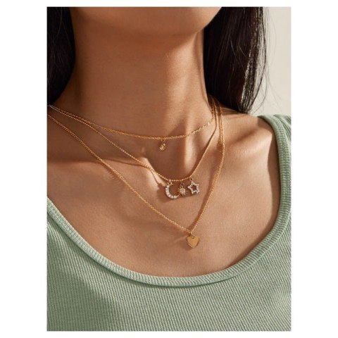 NASZYJNIK DELIKATNY DŁUGI POTRÓJNY Z ZAWIESZKAMI N729