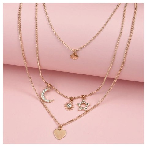 NASZYJNIK DELIKATNY DŁUGI POTRÓJNY Z ZAWIESZKAMI N729