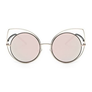 OKULARY LUSTRZANE KOCIE OCZY - RÓŻOWE OK86WZ3