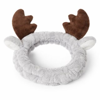 Opaska kosmetyczna uszka ozdobna łoś renifer, szara O378SZ