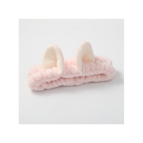 Opaska kosmetyczna uszka ozdobna, różowa O230R