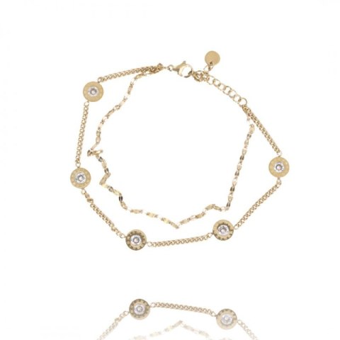 Bransoletka na rękę stal chirurgiczna pozłacana 14k złotem BST1346