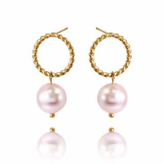 Kolczyki ze stali szlachetnej pozłacanej 14k złotem KST2930