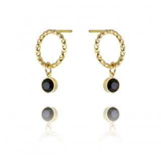 Kolczyki ze stali szlachetnej pozłacanej 14k złotem KST2931CZ