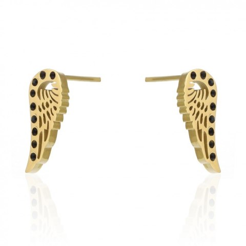 Kolczyki ze stali szlachetnej pozłacanej sztyft KST2091