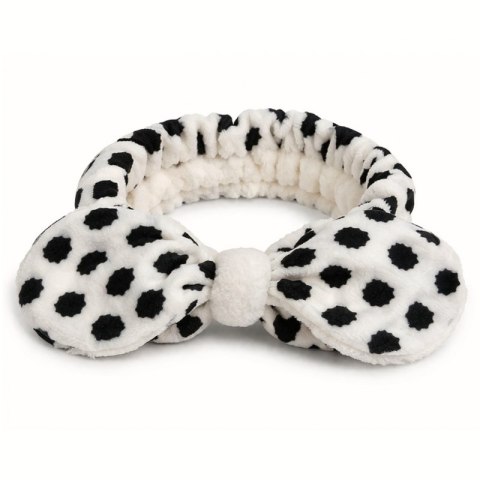 Opaska kosmetyczna do włosów DOTS, biało czarna OPK13