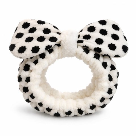 Opaska kosmetyczna do włosów DOTS, biało czarna OPK13