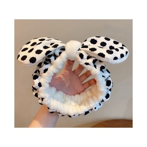 Opaska kosmetyczna do włosów DOTS, biało czarna OPK13