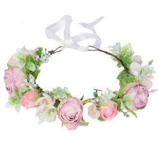 Wianek, opaska do włosów z kwiatów, delikatny wianuszek BOHO W103