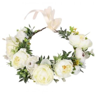 Wianek, opaska do włosów z kwiatów, delikatny wianuszek BOHO W105