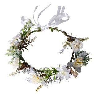 Wianek, opaska do włosów z kwiatów, delikatny wianuszek BOHO W111