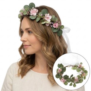 Wianek, opaska do włosów z kwiatów, delikatny wianuszek BOHO W86