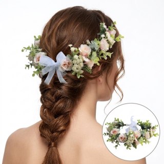 Wianek, opaska do włosów z kwiatów, delikatny wianuszek BOHO W97