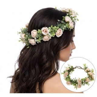 Wianek, opaska do włosów z kwiatów, wianuszek delikatny BOHO W89
