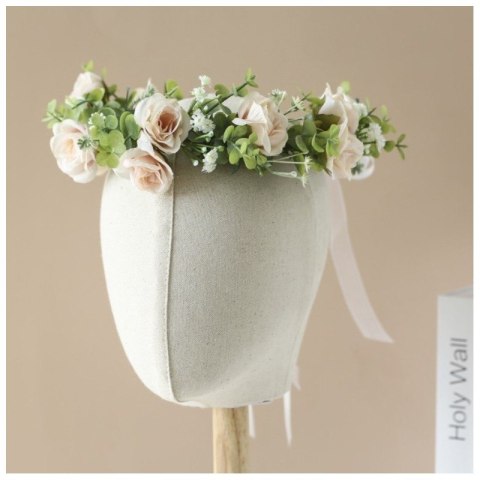 Wianek, opaska do włosów z kwiatów, wianuszek delikatny BOHO W89