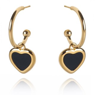 Kolczyki ze stali chirurgicznej pozłacane Serce KST3085