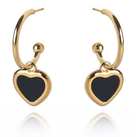 Kolczyki ze stali chirurgicznej pozłacane Serce KST3085