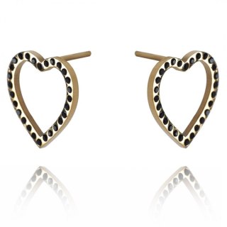 Kolczyki ze stali chirurgicznej pozłacane Serce KST3086