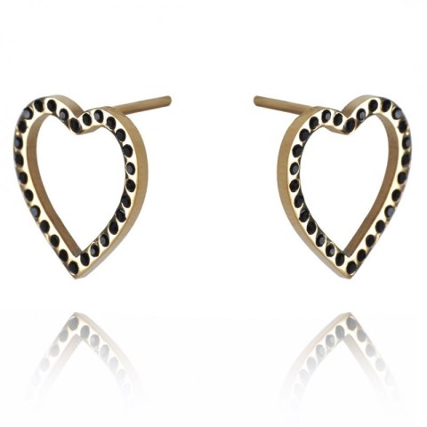 Kolczyki ze stali chirurgicznej pozłacane Serce KST3086