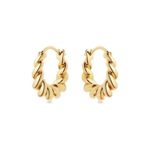 Kolczyki ze stali szlachetnej platerowane 14k złotem KST3037