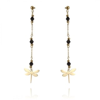 Kolczyki ze stali szlachetnej pozłacanej 14k złotem KST2924