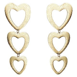 Kolczyki ze stali szlachetnej pozłacanej Serce KST3051