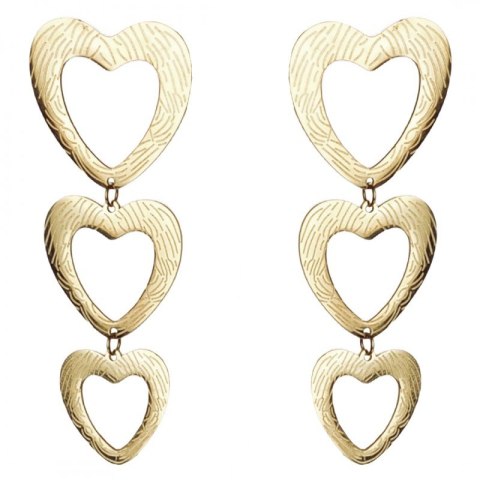 Kolczyki ze stali szlachetnej pozłacanej Serce KST3051