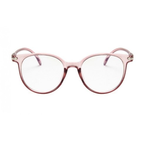 OKULARY plastikowe "ZERÓWKI" transparentne OK202R róż