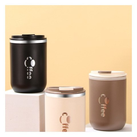 DUŻY POJEMNY KUBEK TERMICZNY ze słomką 500 ml TERMOS zamykany COFFE CUP07WZ1