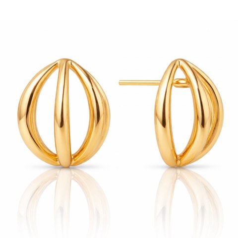 Kolczyki ze stali szlachetnej platerowane 14k złotem, sztyft KST3239