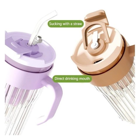 Kubek z ryflowanego szkła na Kawę Herbatę ze słomką, sitkiem i zamknięciem 550 ML CUP12BR